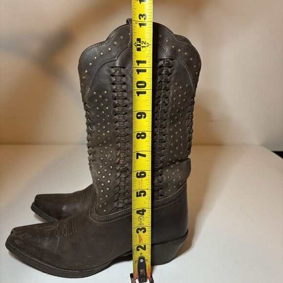 RAWHIDE BY ABILENE SCALLOPED AND WEAVING WESTERN BOOTS SNIP TOE WOMEN’S Sz 6.5 - Picture 9 of 12